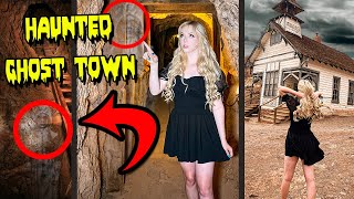 Spending 24 Hours In a HAUNTED Abandoned Ghost Town [upl. by Idroj]