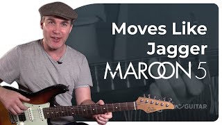 Moves Like Jagger by Maroon 5  Easy Guitar Lesson [upl. by Chico335]