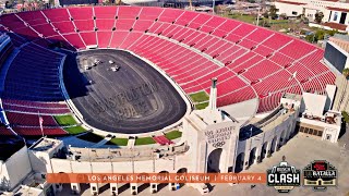 Clash at the LA Coliseum NASCAR Racetrack Aerial Construction Update [upl. by Dani]