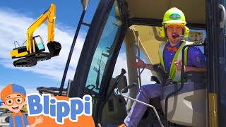 Blippis Excavator Adventure  Learning Construction Vehicles For Kids [upl. by Nej]