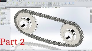 SolidWorks tutorial Chain and Sprocket Part2 [upl. by Roid143]