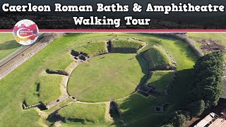 CAERLEON ROMAN BATHS amp AMPHITHEATRE WALES  Walking Tour  Pinned on Places [upl. by Hsak515]