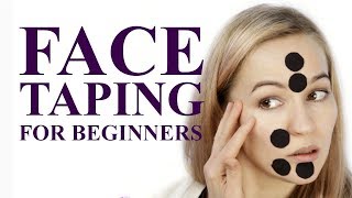 Face Taping for Beginners Kinesiology taping for Lifting Face [upl. by Eneryt204]