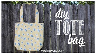 DIY Tote Bag  Beginner Sewing Tutorial  Whitney Sews [upl. by Edac717]