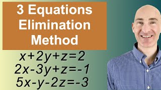 Solving Systems of 3 Equations Elimination [upl. by Seitz]