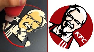 Fast Food Logos Pancake Art McDonalds KFC Taco Bell SubWay [upl. by Atinor]