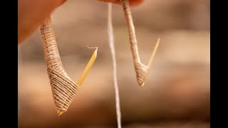 How To Make A Primitive Wooden Fish Hook [upl. by Borchert]