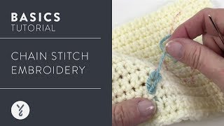 Crochet Basics Chain Stitch Embroidery [upl. by Mulderig101]