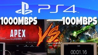 Downloading Apex Legends on PS4 1000Mbps vs 100Mbps Internet [upl. by Morissa100]