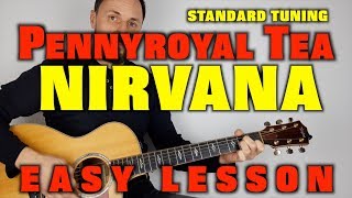 Play Nirvana Pennyroyal Tea acoustic guitar lesson [upl. by Yanffit]