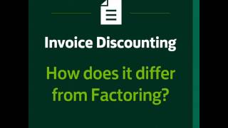 Invoice Discounting vs Factoring  what are the differences [upl. by Rihana]