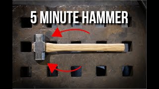 Making A BLACKSMITH HAMMER In 5 Minutes [upl. by Ailima406]