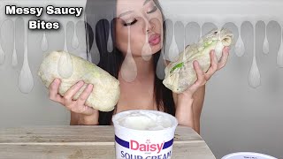 CHIPOTLE BURRITO MUKBANG messy  Eating Sounds ASMR [upl. by Norra667]