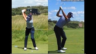 Justin Thomas golf swing  Long Iron faceon amp downtheline July 2017 [upl. by Montagu]