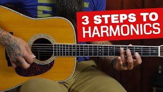 How to Play Harmonics on Acoustic Guitar in 3 Steps [upl. by Kcirdla]