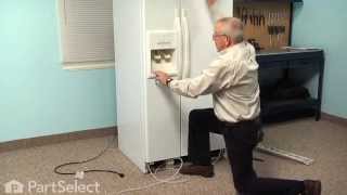 Refrigerator Repair  Replacing the Dispenser Waterline Whirlpool Part 8201537 [upl. by Anaujnas]