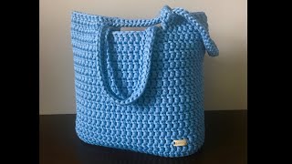 Crochet Tote Bag  Beginner Friendly [upl. by Llerdnad]