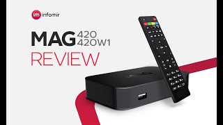 Review of the MAG420420w1 — Infomirs basic IPTVOTT settop box with 4K support [upl. by Arrimat463]