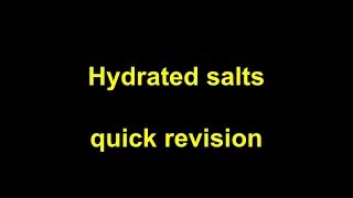 Quick Revision  Hydrated Salts [upl. by Atinuaj]