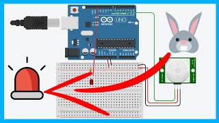 Sensor PIR con Arduino simulación en Tinkercad [upl. by Eelirrem]