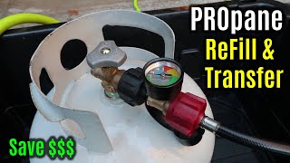 How to SAFELY Transfer Propane from 20 Tank  Refill ANY SIZE [upl. by Afatsom]